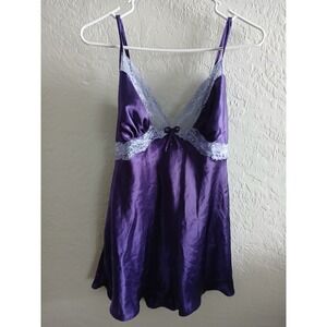 Vintage Torrid Babydoll Nightgown Purple Bow Tie Back Size 0